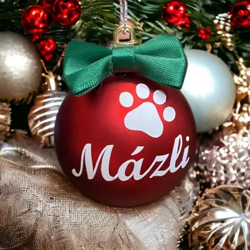 Egyedi feliratos karácsonyi gömb - Piros