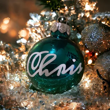 Egyedi feliratos karácsonyi gömb - Méregzöld