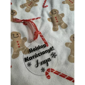 Karácsonyfadísz "Boldog Karácsonyt" felirattal