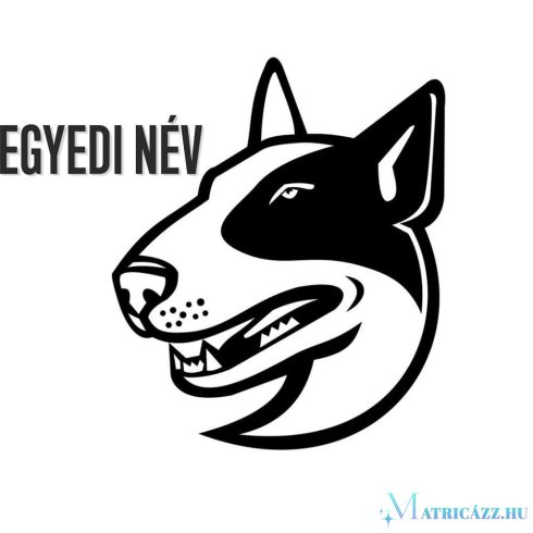 Egyedi neves Bullterrier matrica