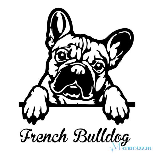 Díszes Francia bulldog matrica