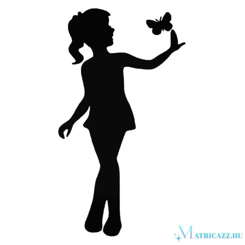 Kislány pillangóval matrica