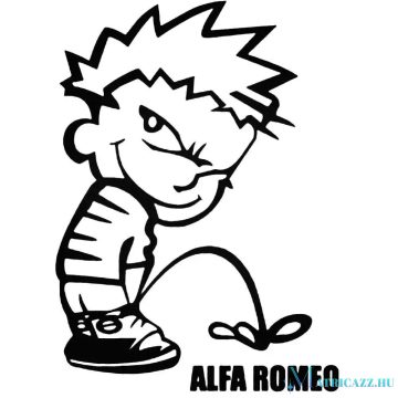 Calvin pisil Alfa Romeo - Szélvédő matrica