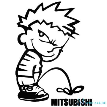 Calvin pisil Mitsubishi - Szélvédő matrica