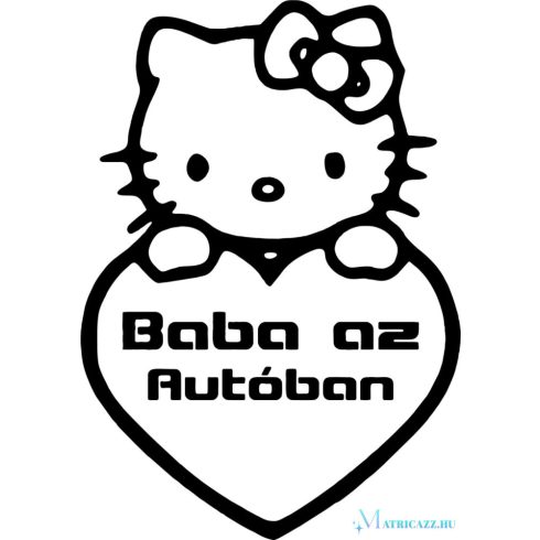 Hello Kitty Baba az autóban autómatrica