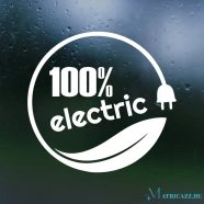100% Electric elektromos autó matrica