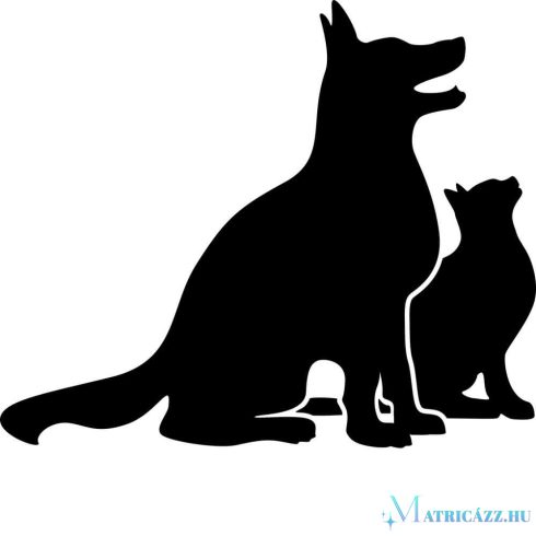Kutya és macska matrica barátság