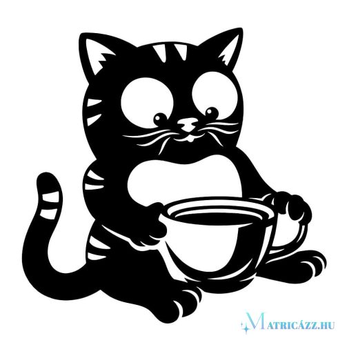 Kávézó macska matrica
