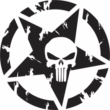Punisher katonai csillag matrica