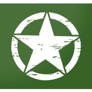 Kopott katonai csillag matrica