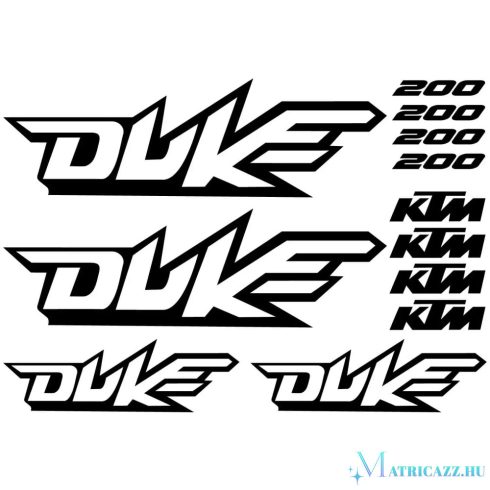 KTM Duke 200 "1" matrica szett