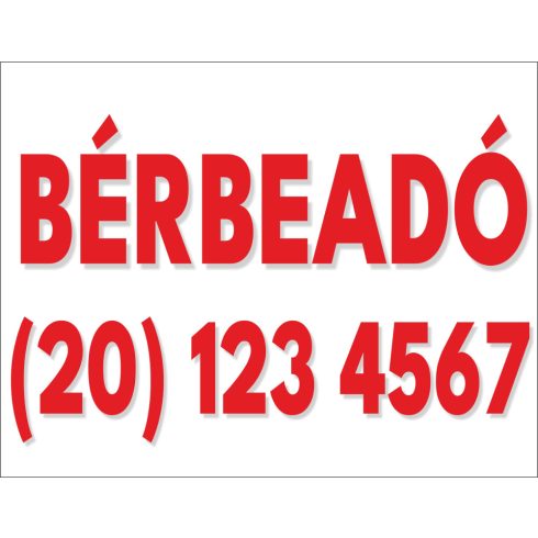 Bérbeadó tábla