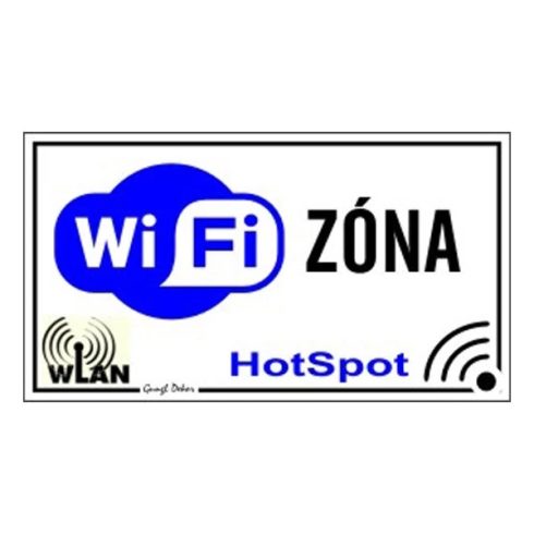 Wifi Zóna TÁBLA 12,5x22,5 cm