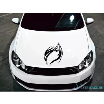 Hajas csaj motorháztető matrica (30x42 cm)